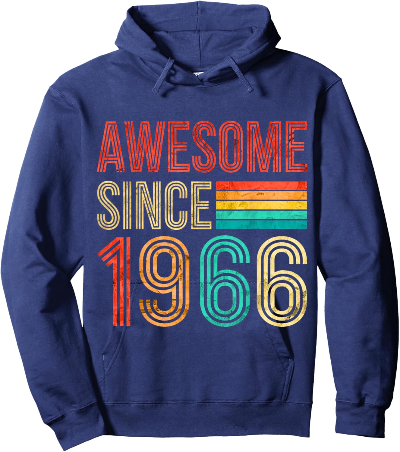 60 Birthday Men 60yr Awesome Vintage 1966 60th Birthday Hoodie - Hoodie | Navy