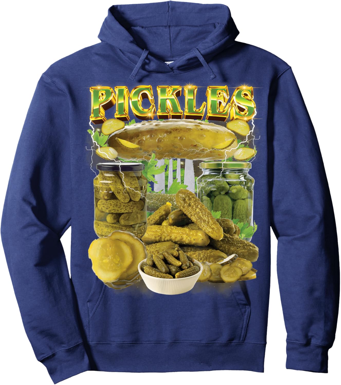 Funny Pickles Bootleg Rap 90s Vintage National Pickle Day Hoodie - Hoodie | Navy
