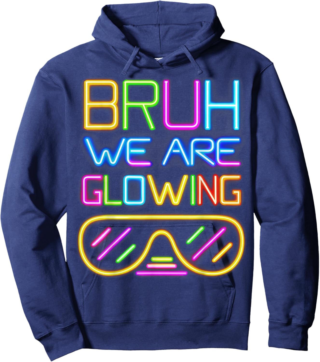Bruh We are Glowing in My Glowing Era Hello Summer Vacation Hoodie - Hoodie | Navy