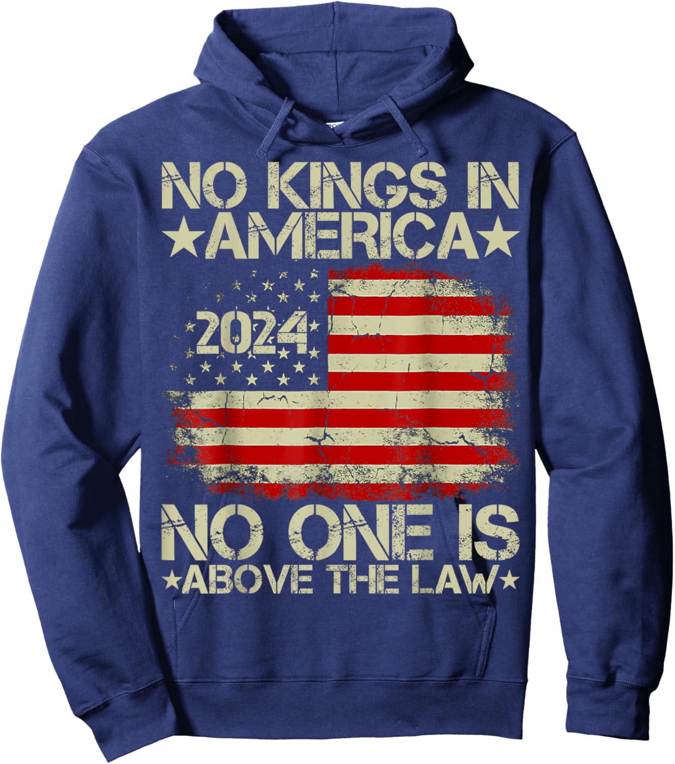 No Kings In America 2024 No One Is Above The Law Hoodie - Hoodie | Navy