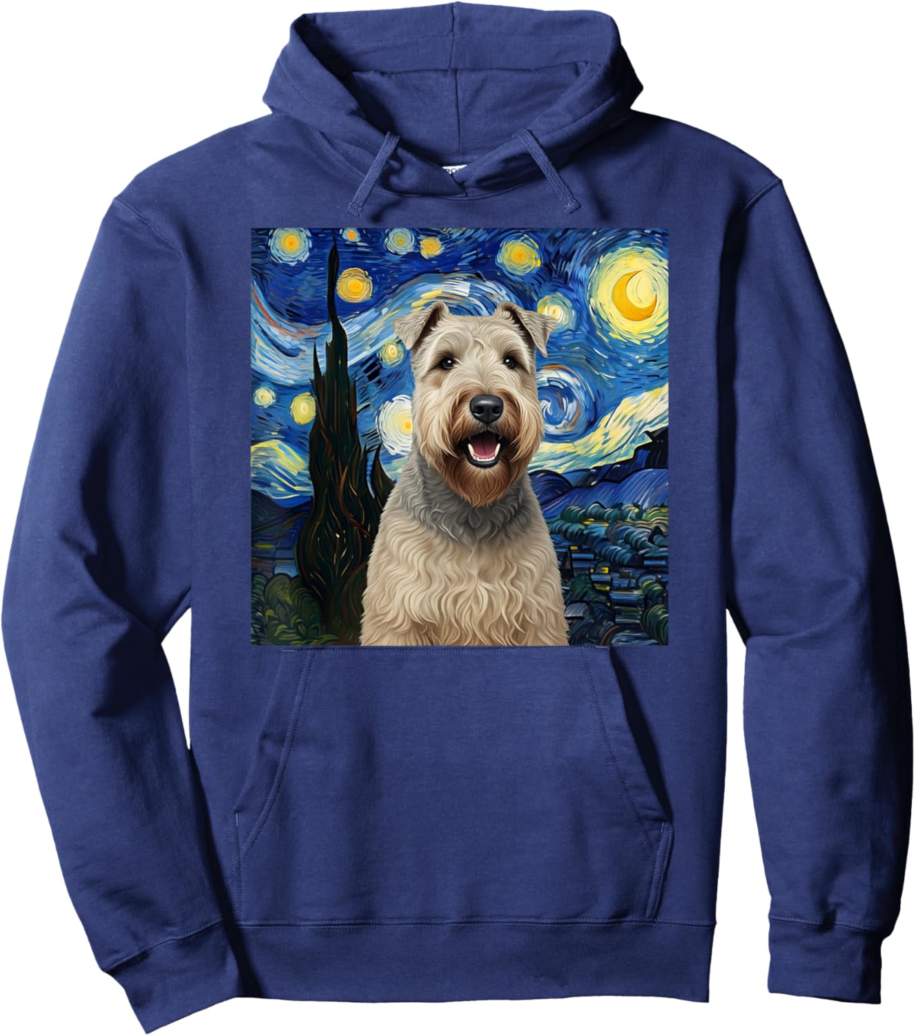 Wheaten Terrier Starry Night Dog Lover Gift Men Women Kids Hoodie - Hoodie | Navy