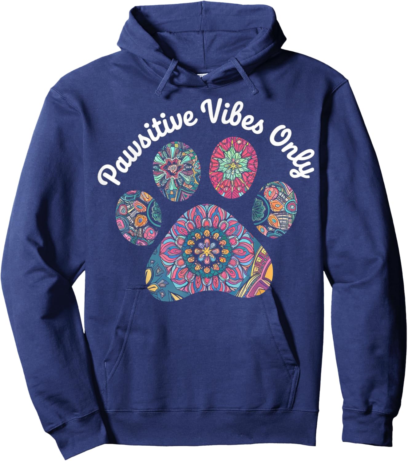 Pawsitive Vibes Only Paw Hoodie - Hoodie | Navy