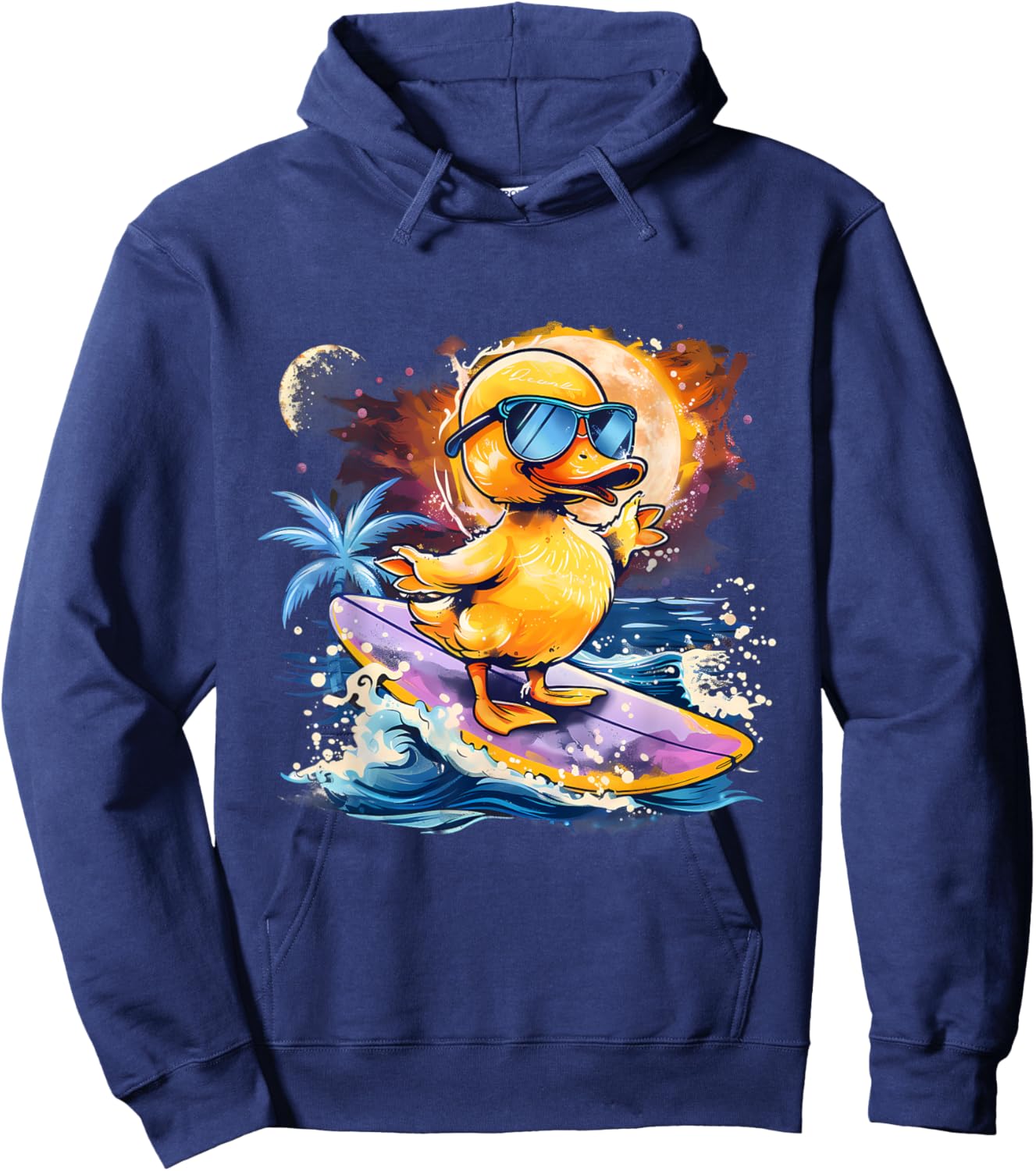 Rubber Duck Surfing Summer Beach Rubber Duckie Surfer Hoodie - Hoodie | Navy