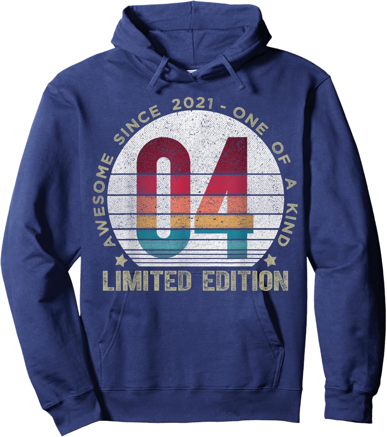 4 Year Old Gifts Vintage 2021 Limited Edition 4th Birthday Hoodie - Hoodie | Navy