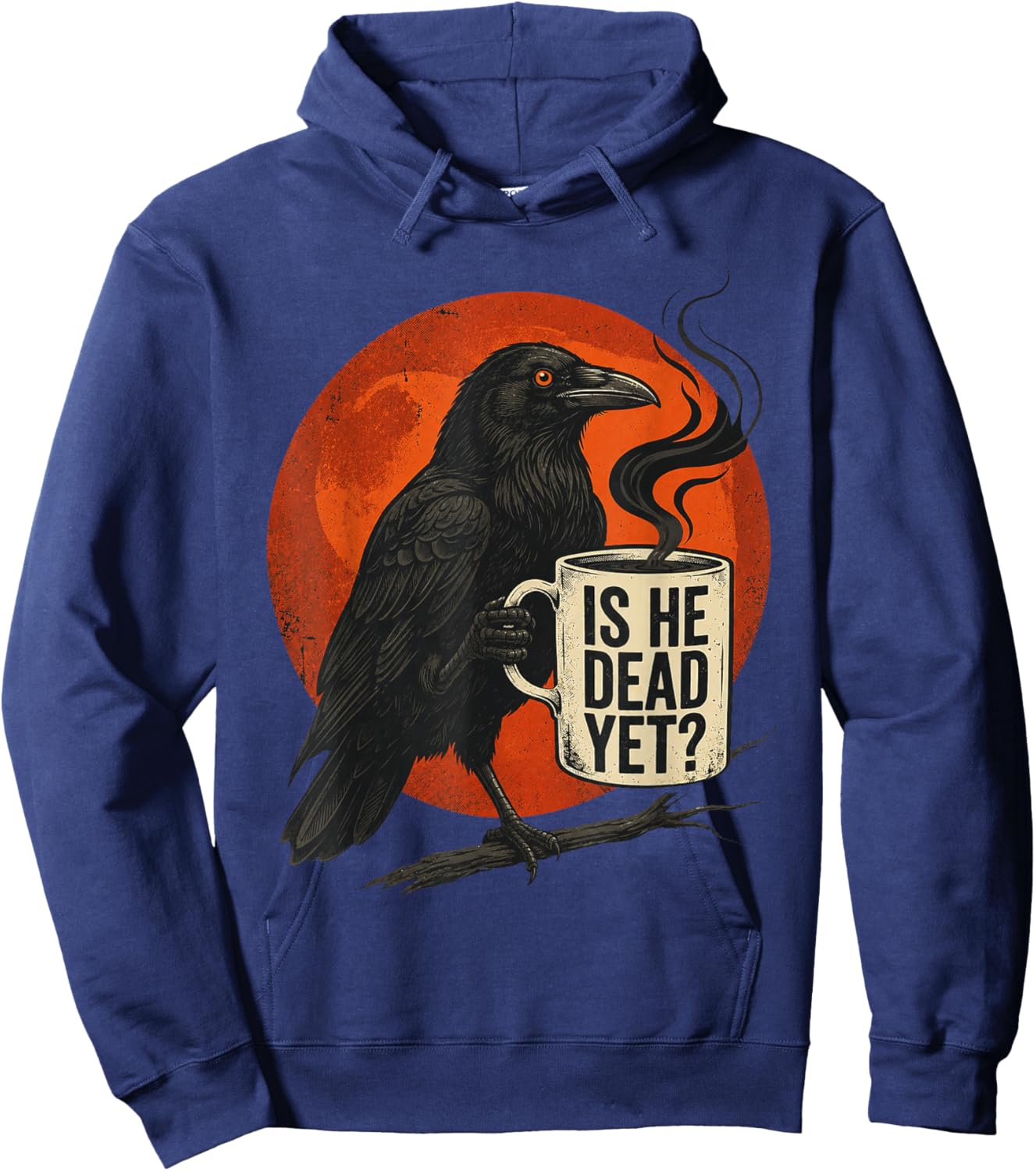 Retro is He Vintage Dead Yet Dark Crow Raven Bird Humor Hoodie - Hoodie | Navy