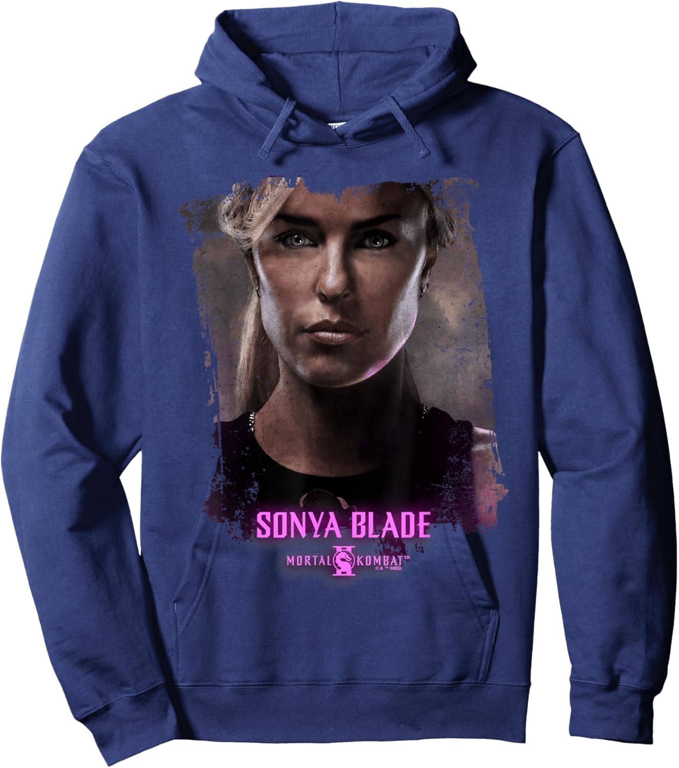 Mortal Kombat 2 Sonya Blade Portrait Hoodie - Hoodie | Navy
