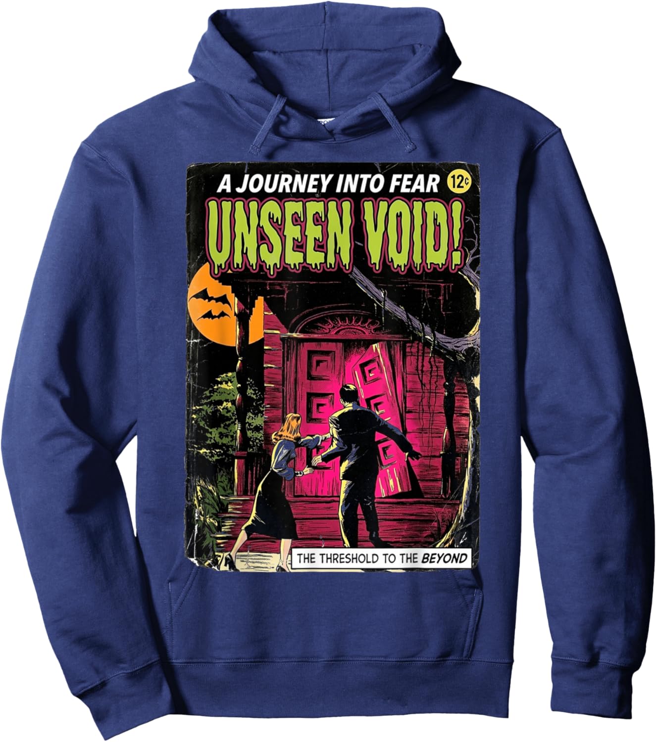 Unseen Void Vintage Horror Comic Book Cover Hoodie - Hoodie | Navy