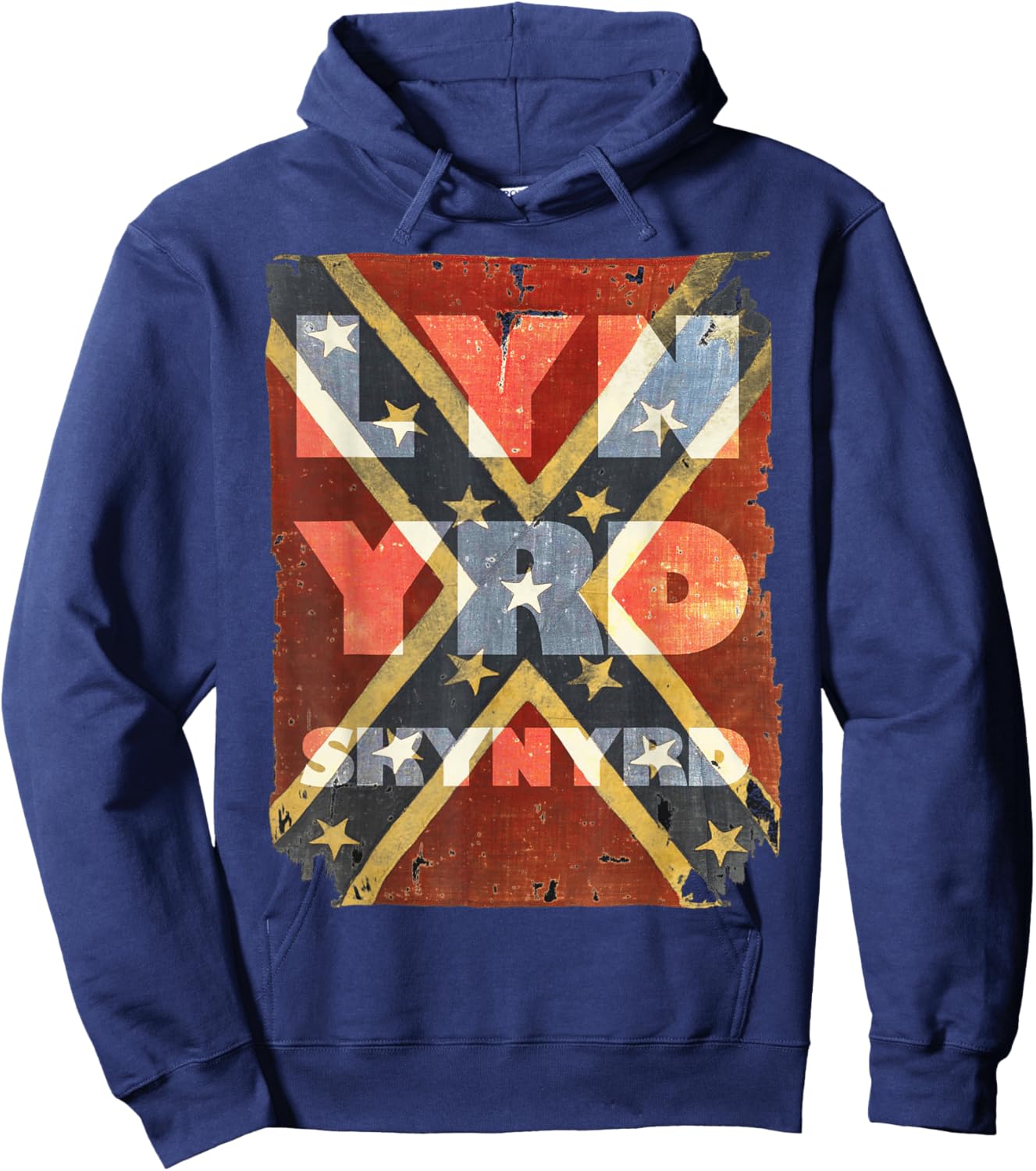 Lynyrd Skynyrd Southern Pride US Flag Retro 70s Rock Country Hoodie - Hoodie | Navy
