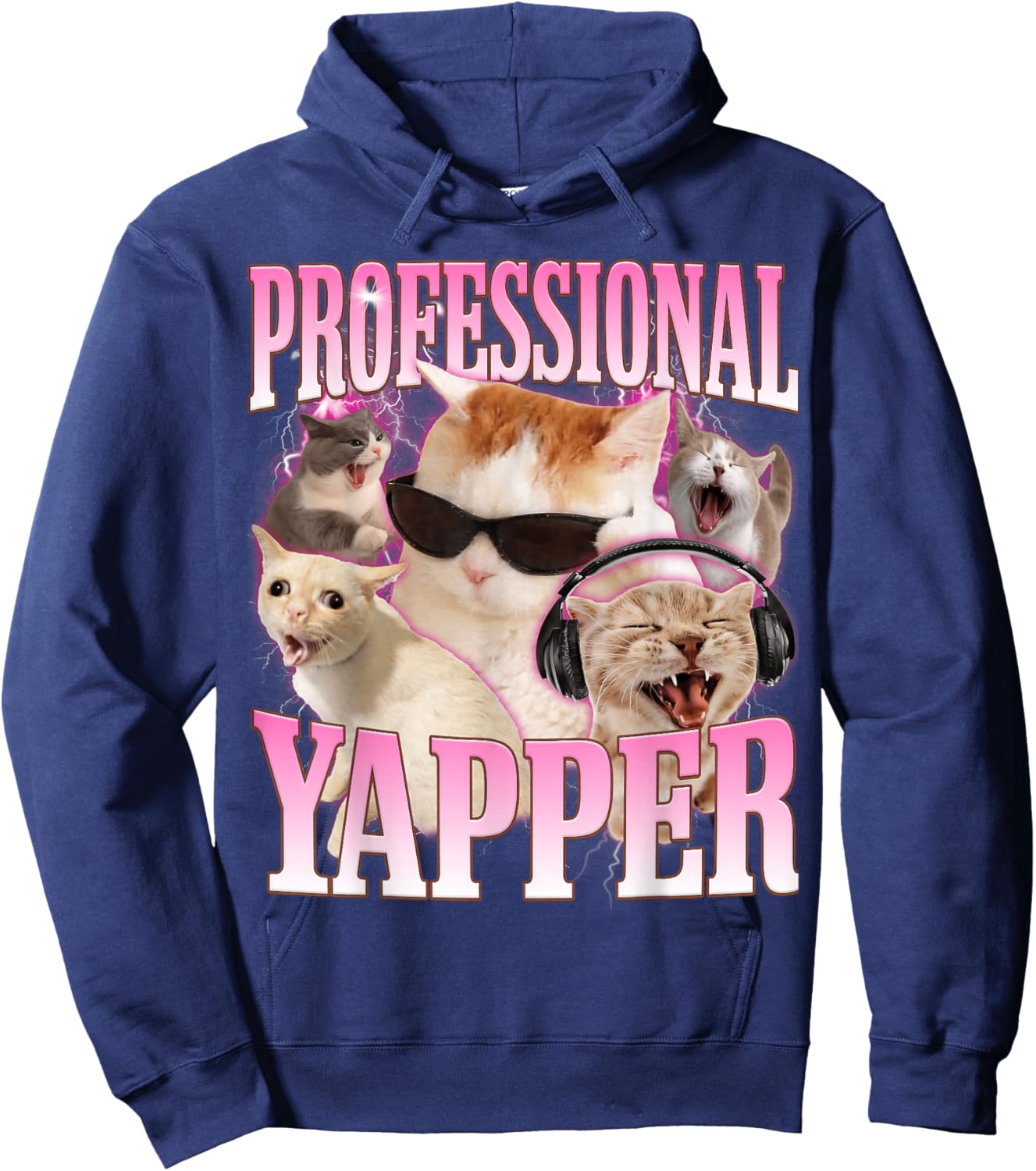 Professional Yapper Cat Funny Oddly Specific Dank Meme Hoodie - Hoodie | Navy