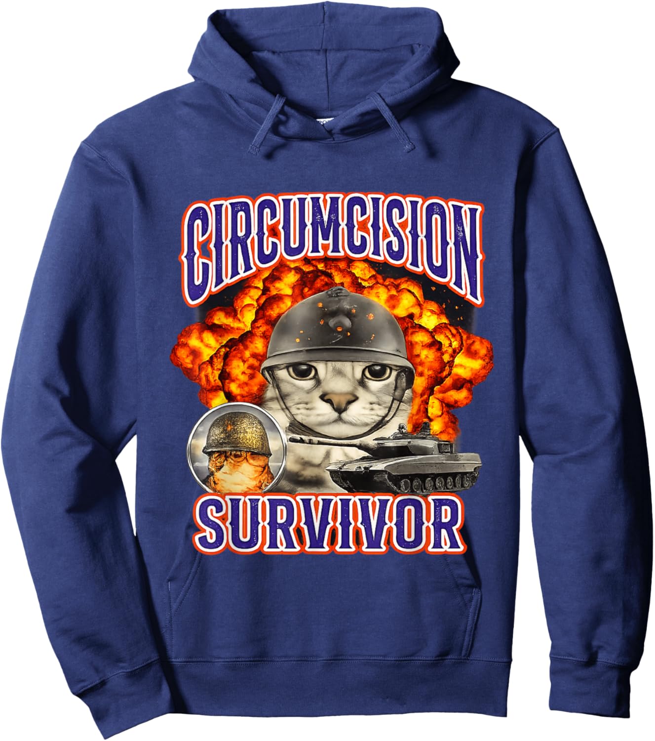 Circumcision Survivor Funny Unhinged Gen Z Raunchy Meme Gag Hoodie - Hoodie | Navy