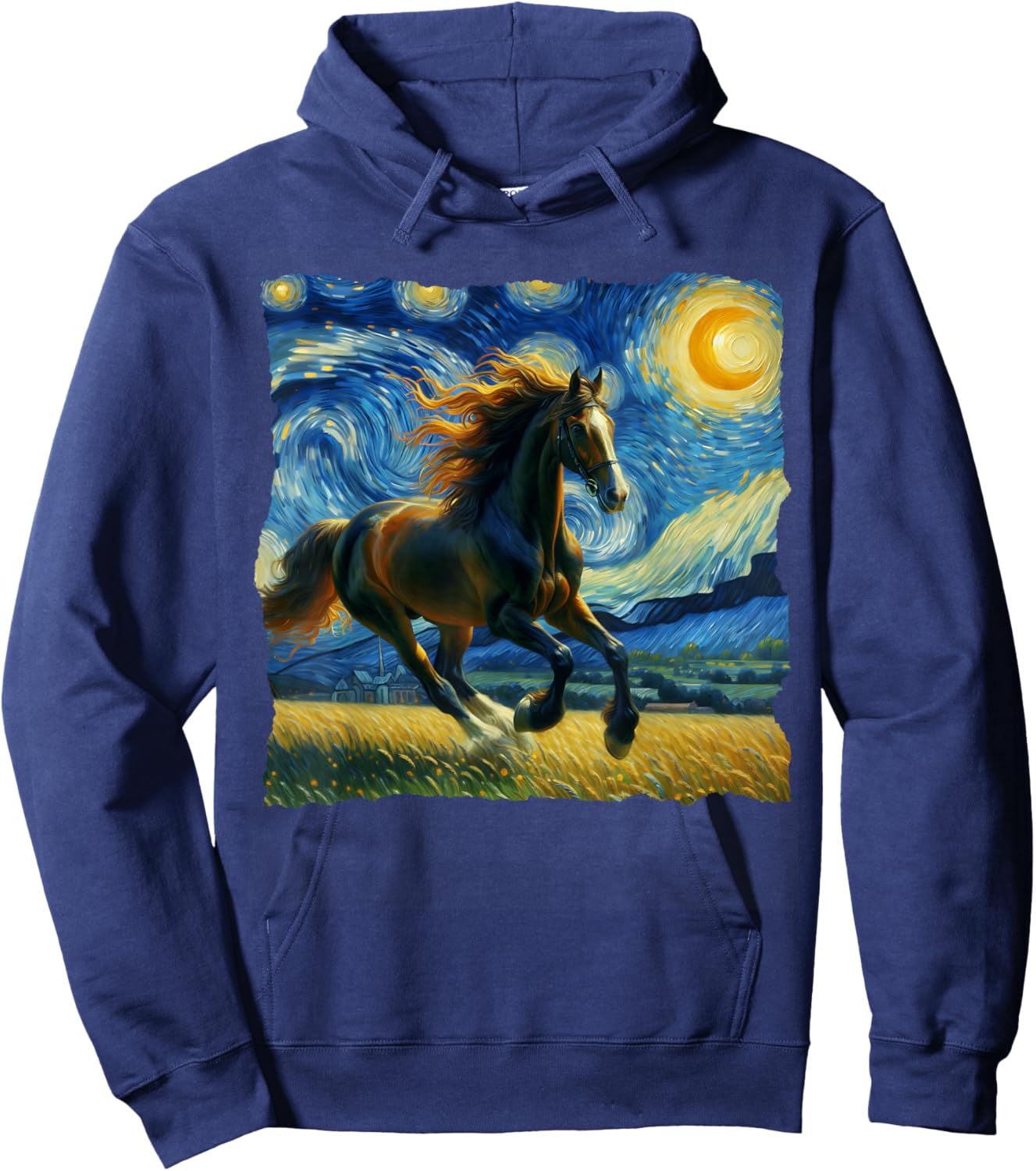 Trakehner Starry Night Trakehner Horse Hoodie - Hoodie | Navy