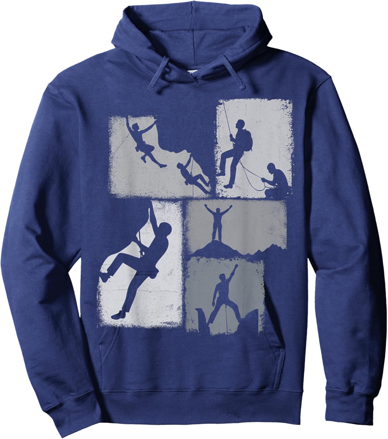 Climbing Collage Climber Men Mountaineer Youth Hoodie - Hoodie | Navy