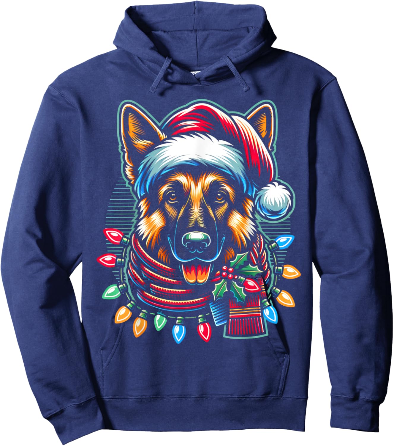 Christmas German Shepherd Xmas Shepherd Mom Dog Lover Hoodie - Hoodie | Navy