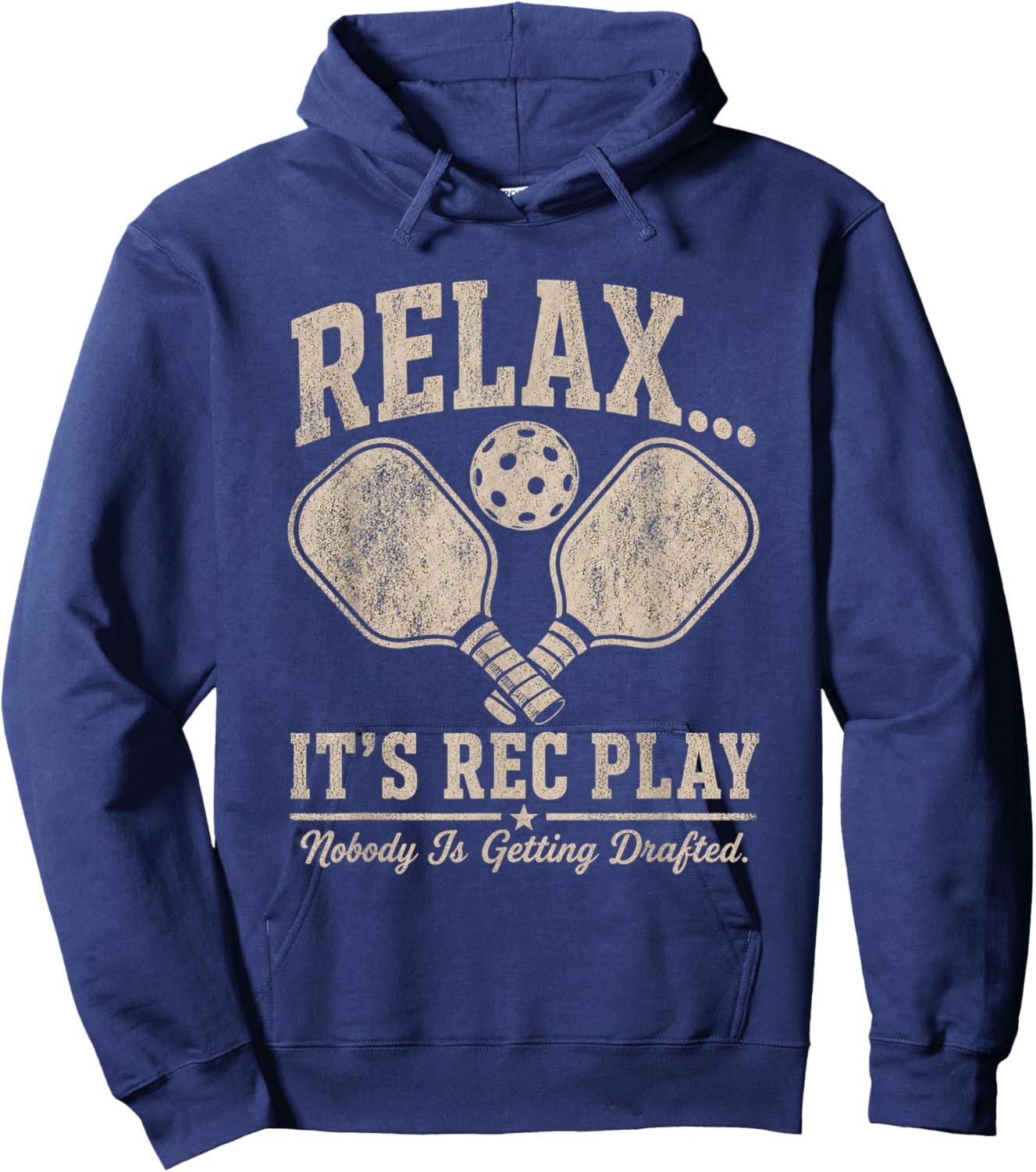 Relax It’s Rec Play Pickleball Funny Retro Men Women Hoodie - Hoodie | Navy