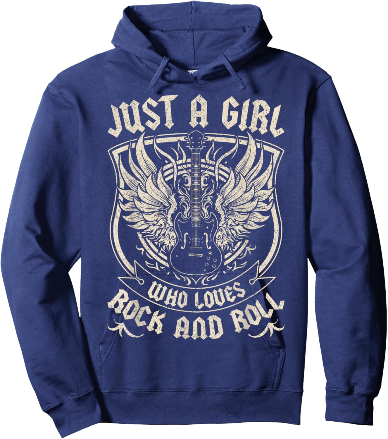 Rock Band Rock Concert Just A Girl Who Loves Rock and Roll Hoodie - Hoodie | Navy