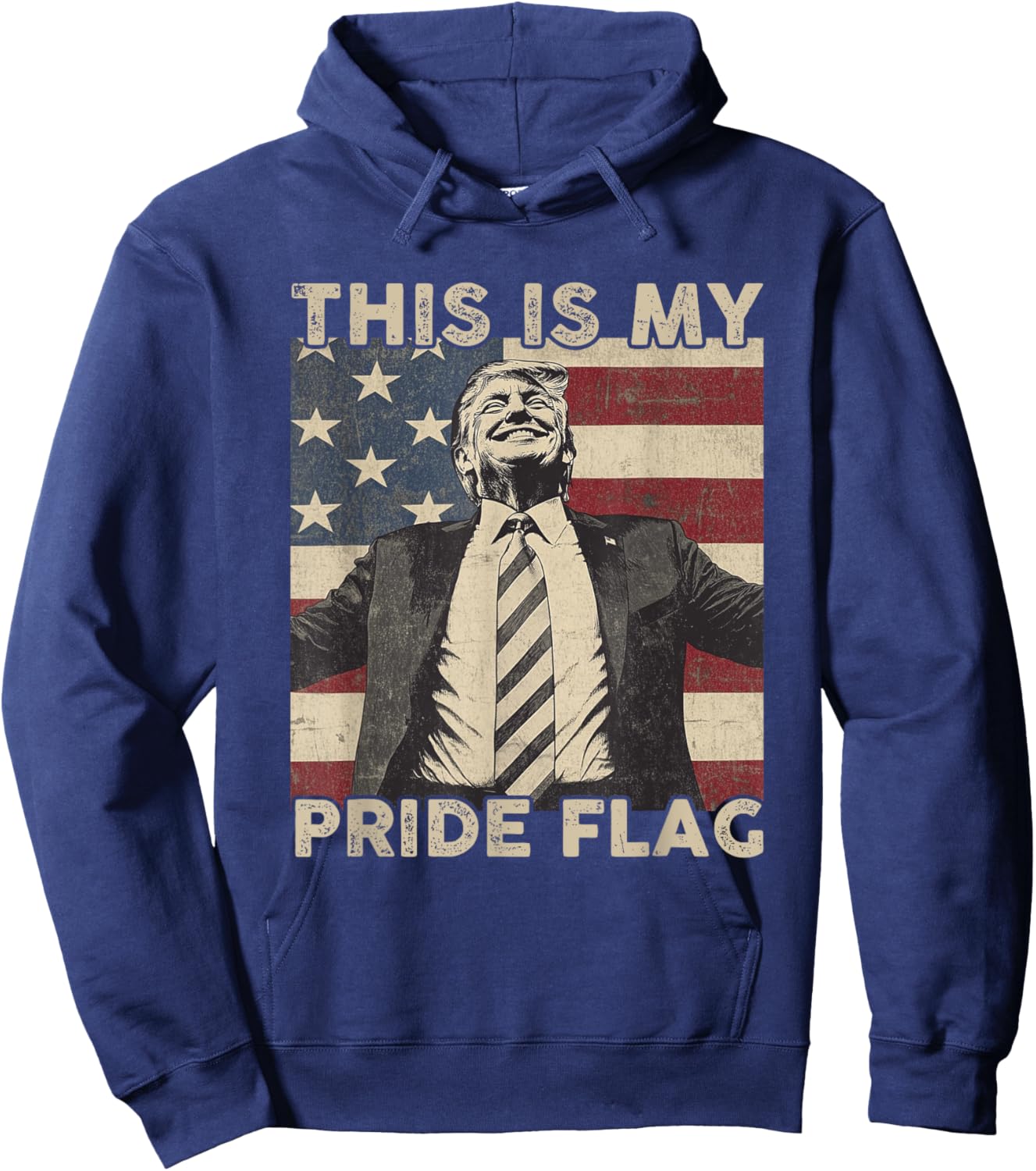 This Is My Pride Flag Trump USA Flag 4th of July Hoodie - Hoodie | Navy