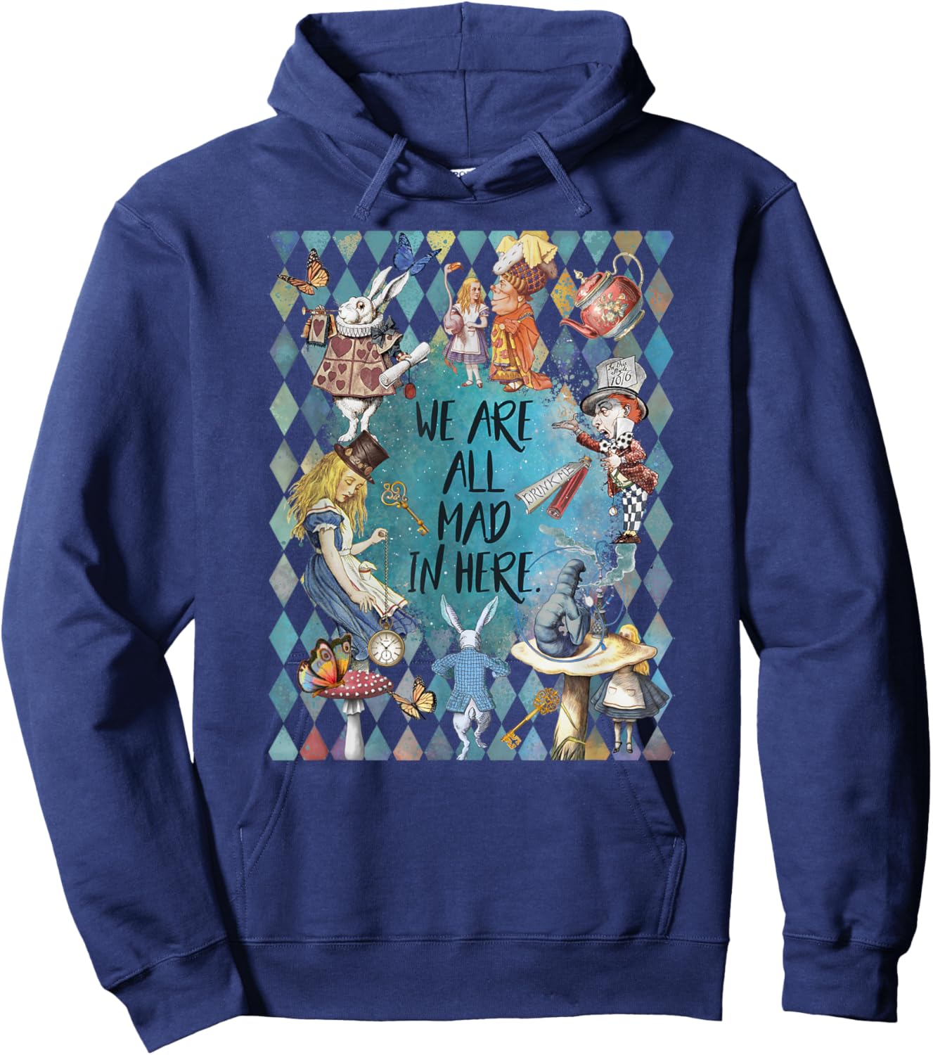 We Are All MAD Here - Wonderland Celebration Hoodie - Hoodie | Navy
