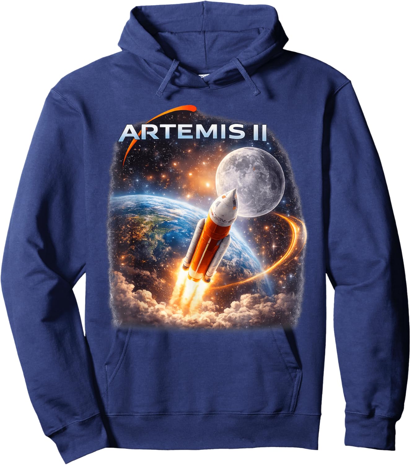 Artemis II Rocket Space Launch Back to The Moon Mission 2026 Hoodie - Hoodie | Navy