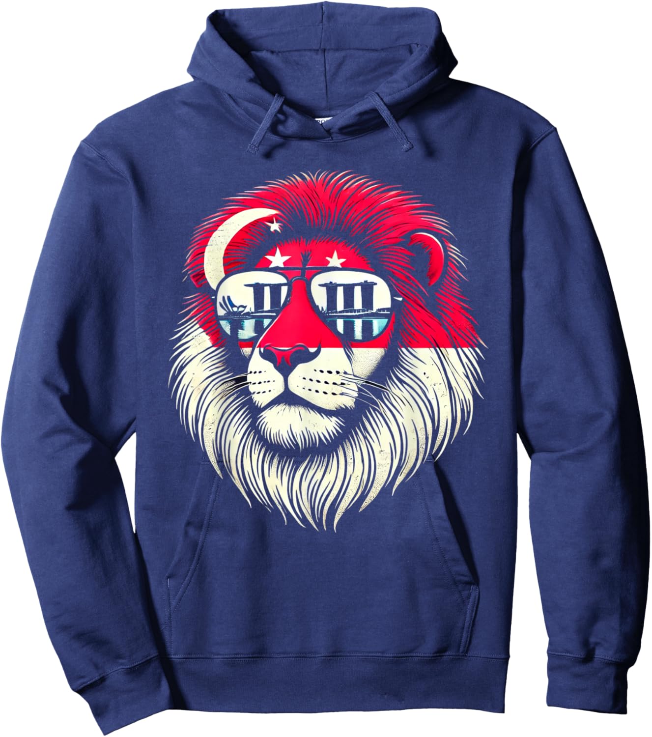 Republic of Singapore Lion Singaporean Flag Hoodie - Hoodie | Navy