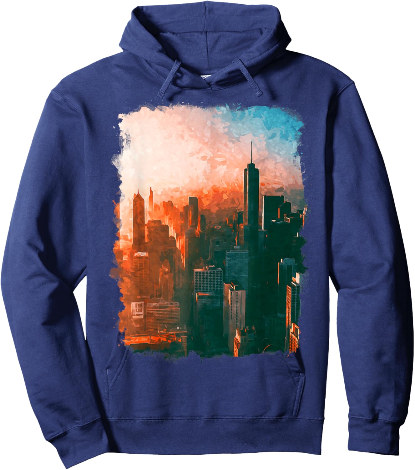 Chicago City Downtown Skyline Sunset Illinois Trip Souvenir Hoodie - Hoodie | Navy