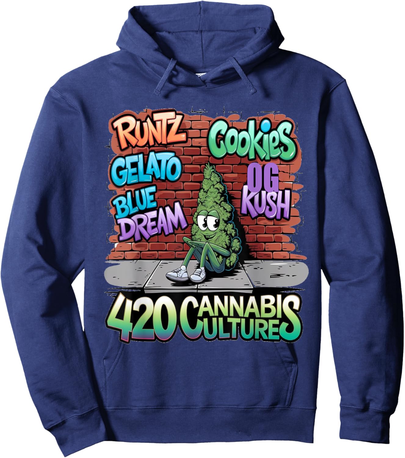 420 Cannabis Bud Nug Stoner Runtz Gelato Cookies Weed Strain Hoodie - Hoodie | Navy