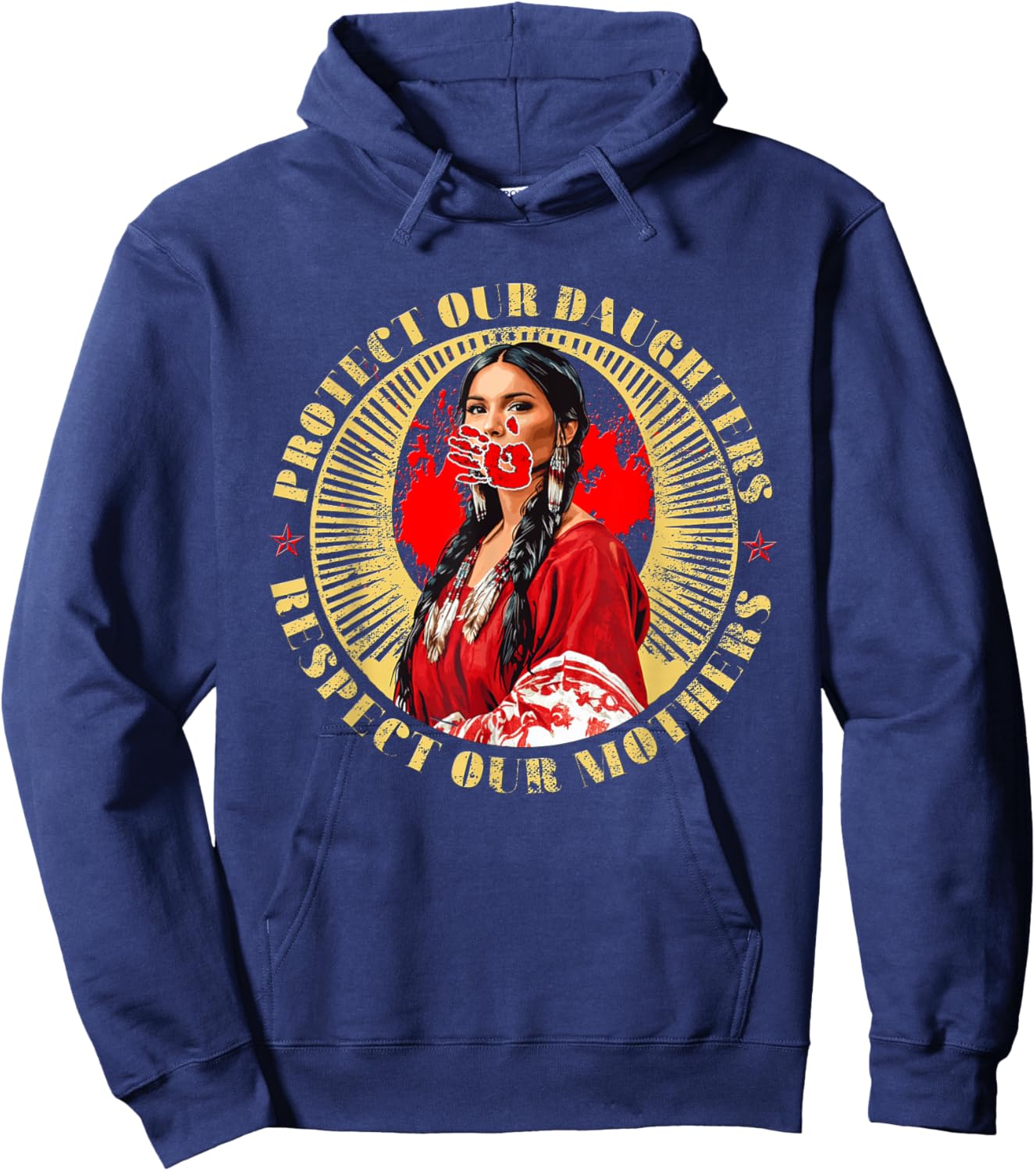 MMIW Awareness Indigenous Women Stolen Sisters Native Art Hoodie - Hoodie | Navy