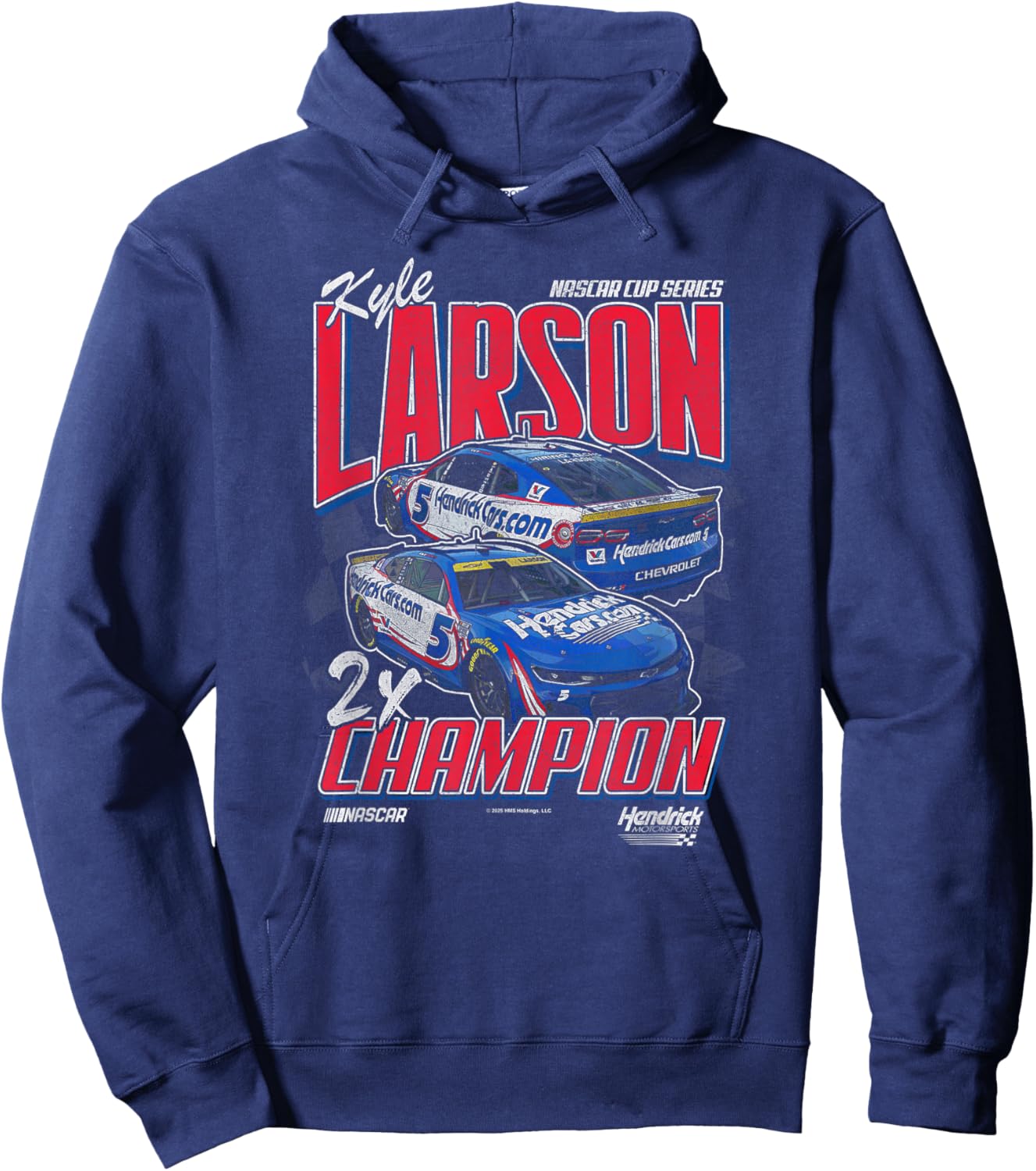 Hendrick Motorsports Kyle Larson Nascar Series 2X Champion Hoodie - Hoodie | Navy