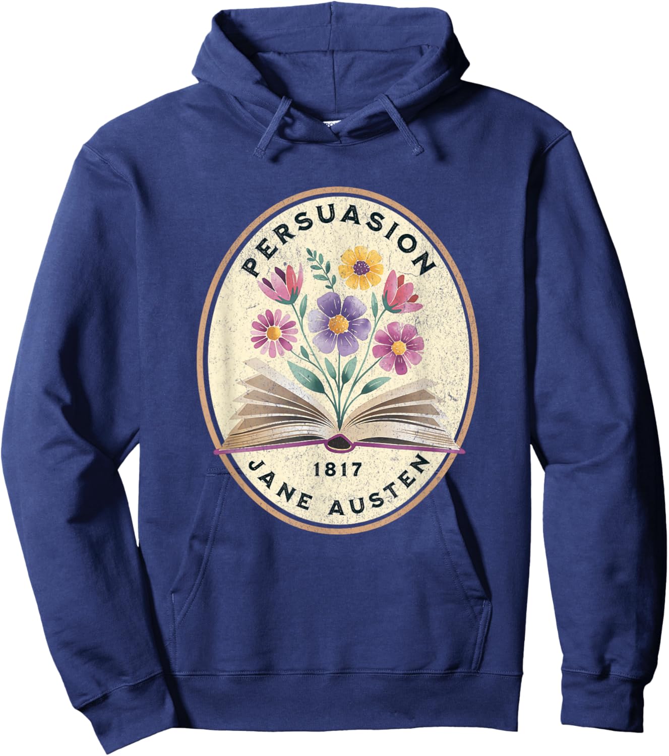 Persuasion Jane Austen Book Flowers Hoodie - Hoodie | Navy