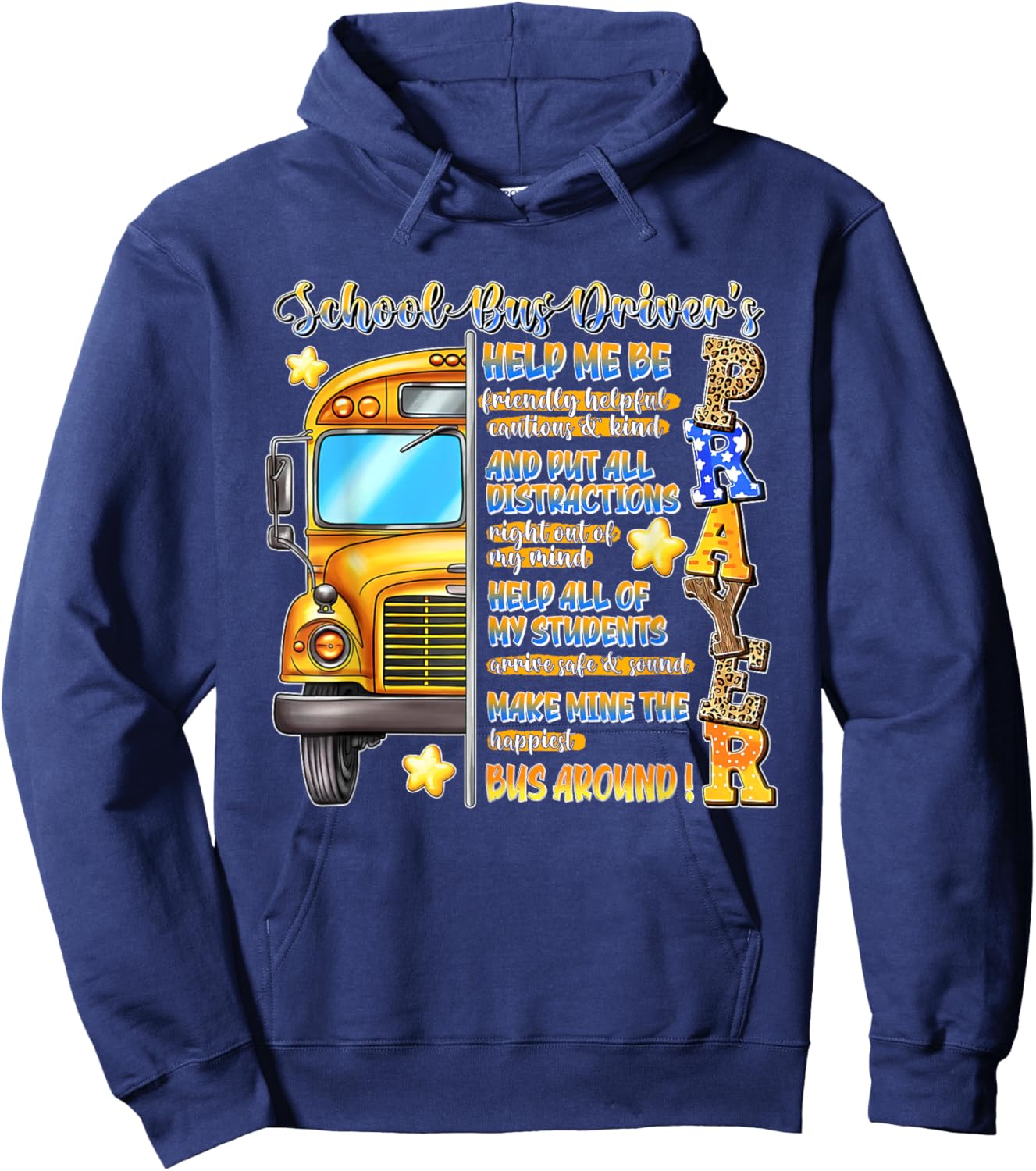 School Bus Driver's Prayer Motivational Job Saying Men Women Hoodie - Hoodie | Navy