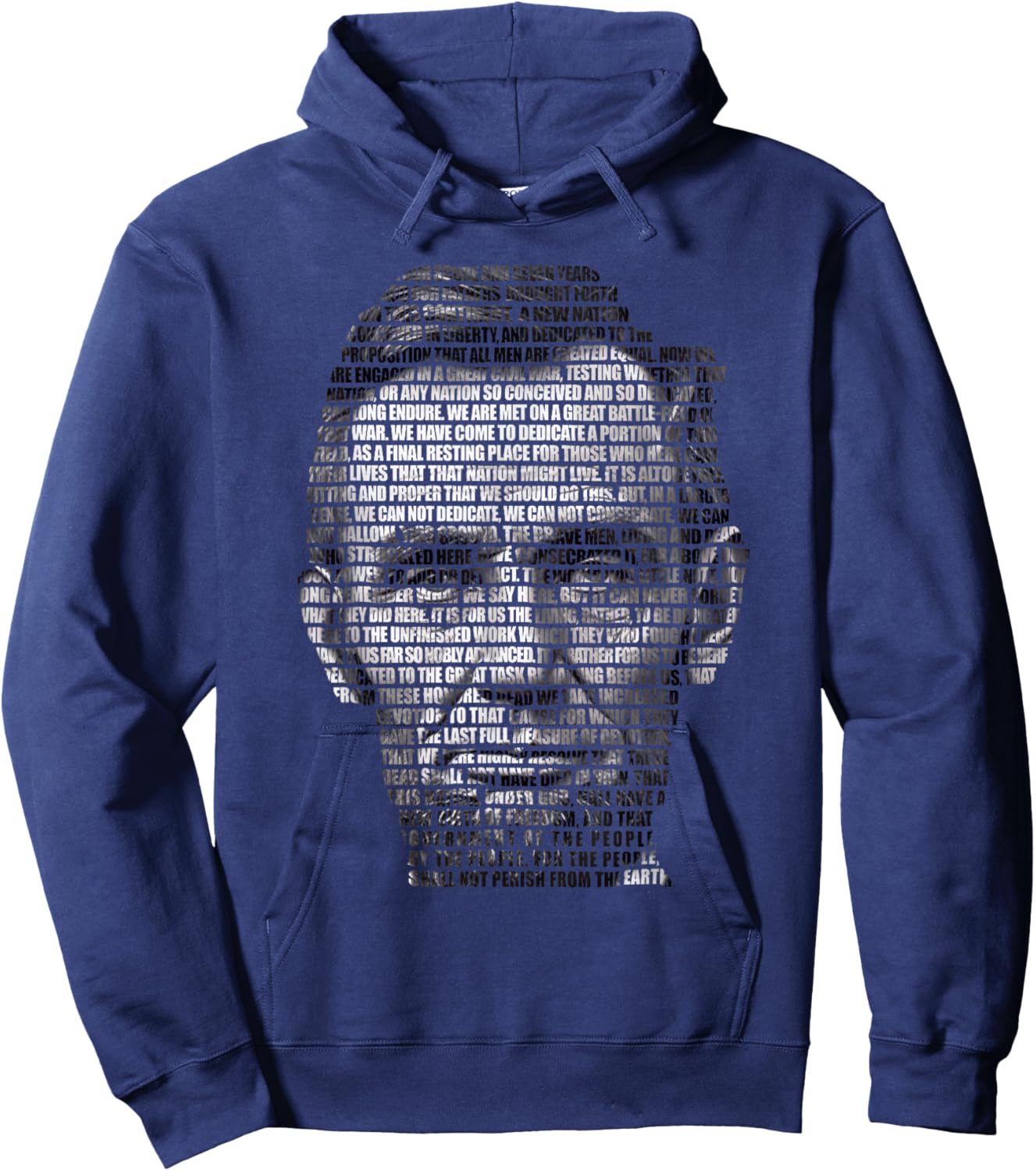 Gettysburg Address Abraham Lincoln Portrait | USA History Hoodie - Hoodie | Navy