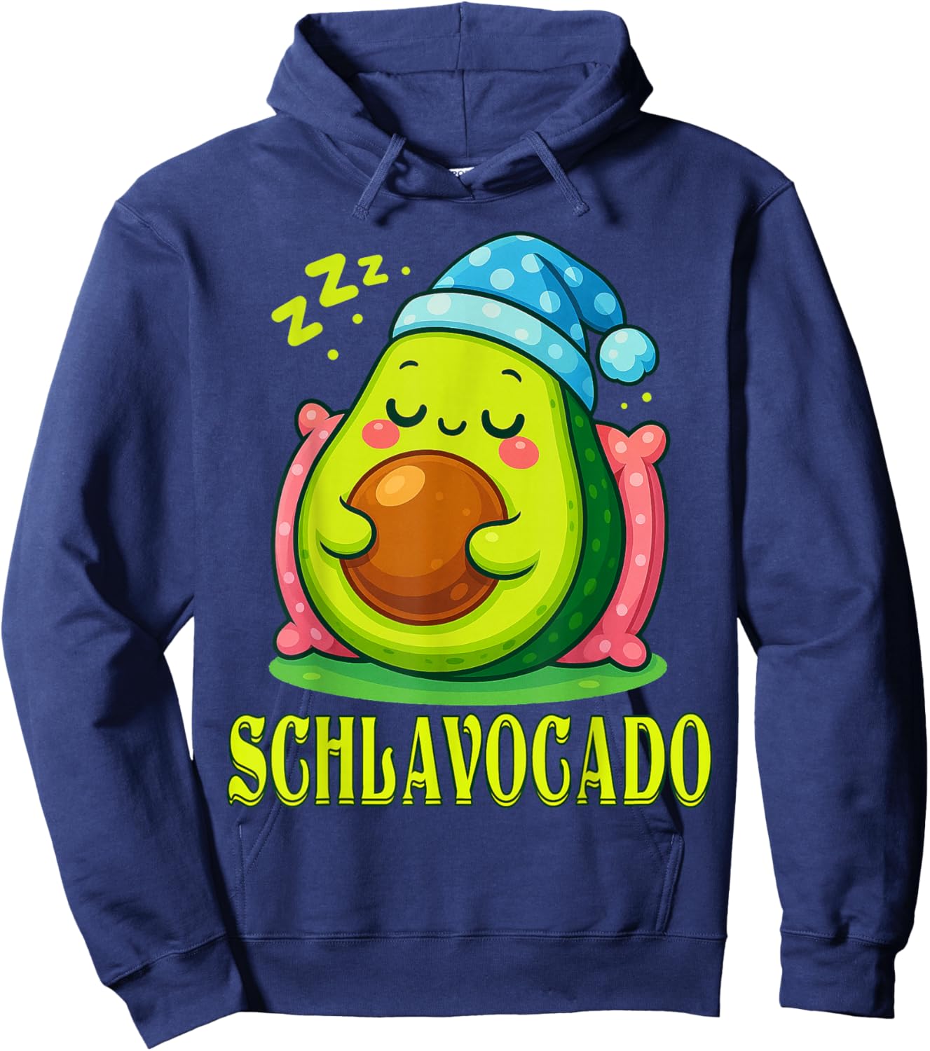 Schlavocado Offiziell Schlafshirt Schlafanzug Schlaf Avocado Hoodie - Hoodie | Navy