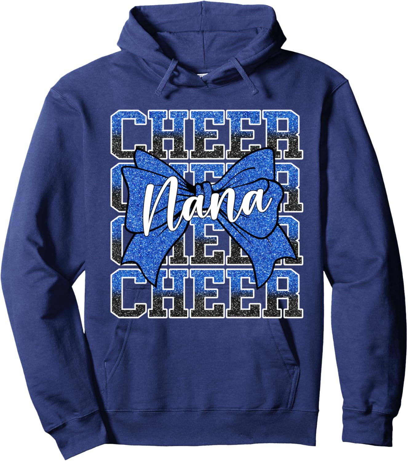 Coquette Cheer Nana Bow Sport Cheerleader Cheerleading Blue Hoodie - Hoodie | Navy
