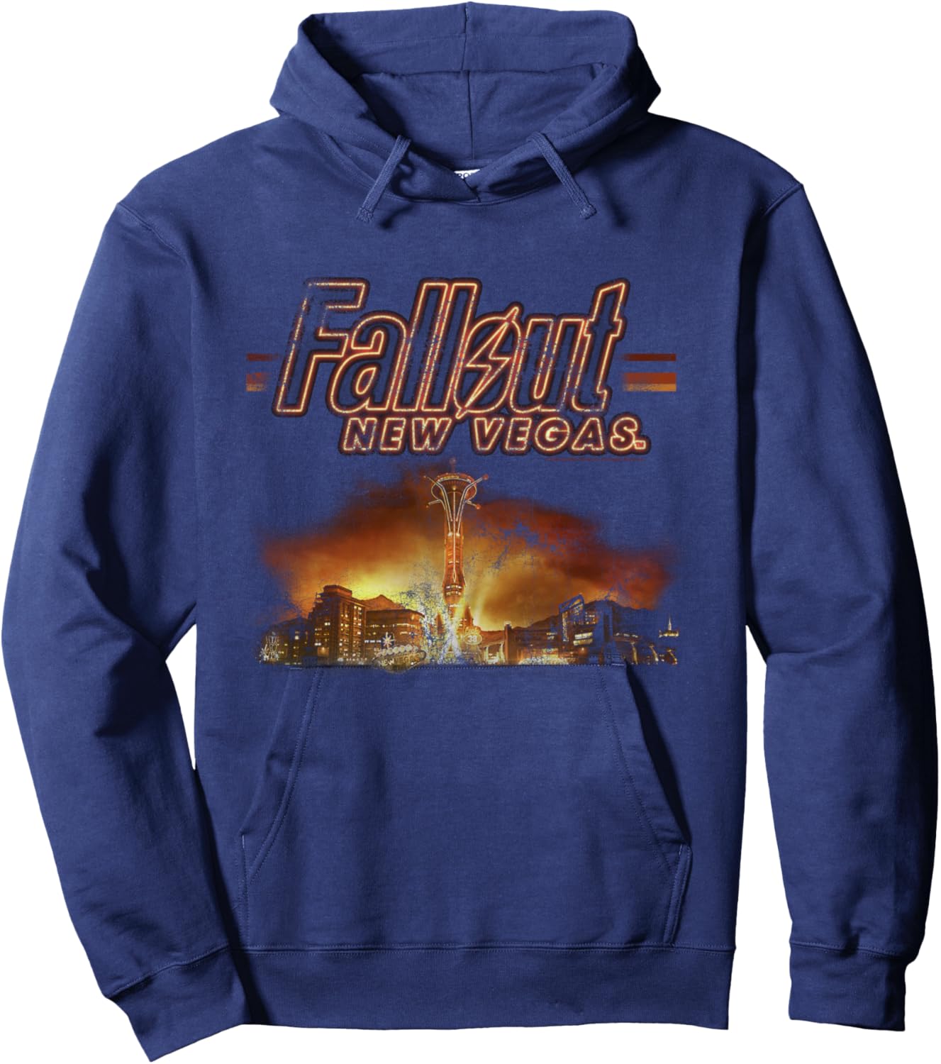Fallout Video Game New Vegas Skyline Retro Souvenir Design Langarmshirt Hoodie - Hoodie | Navy