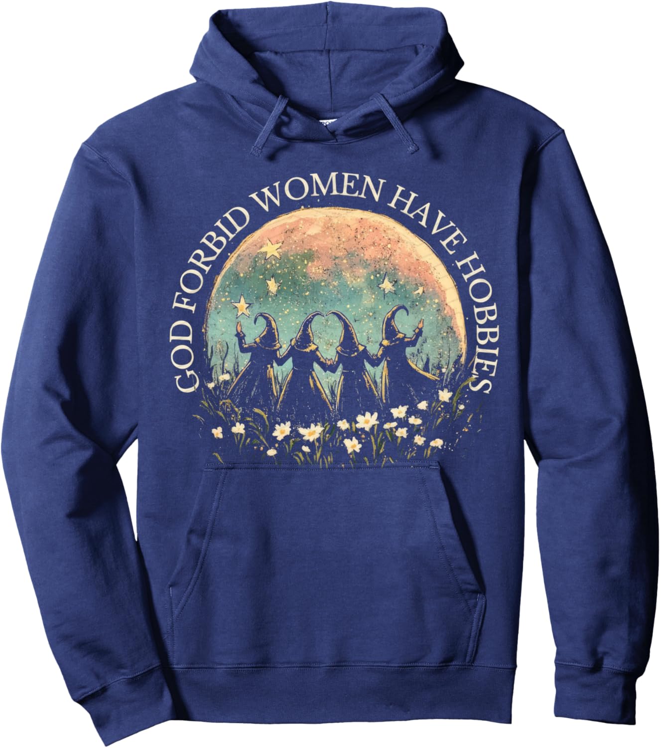 God Forbid Women Have Hobbies Spooky Season Witch Halloween Hoodie - Hoodie | Navy