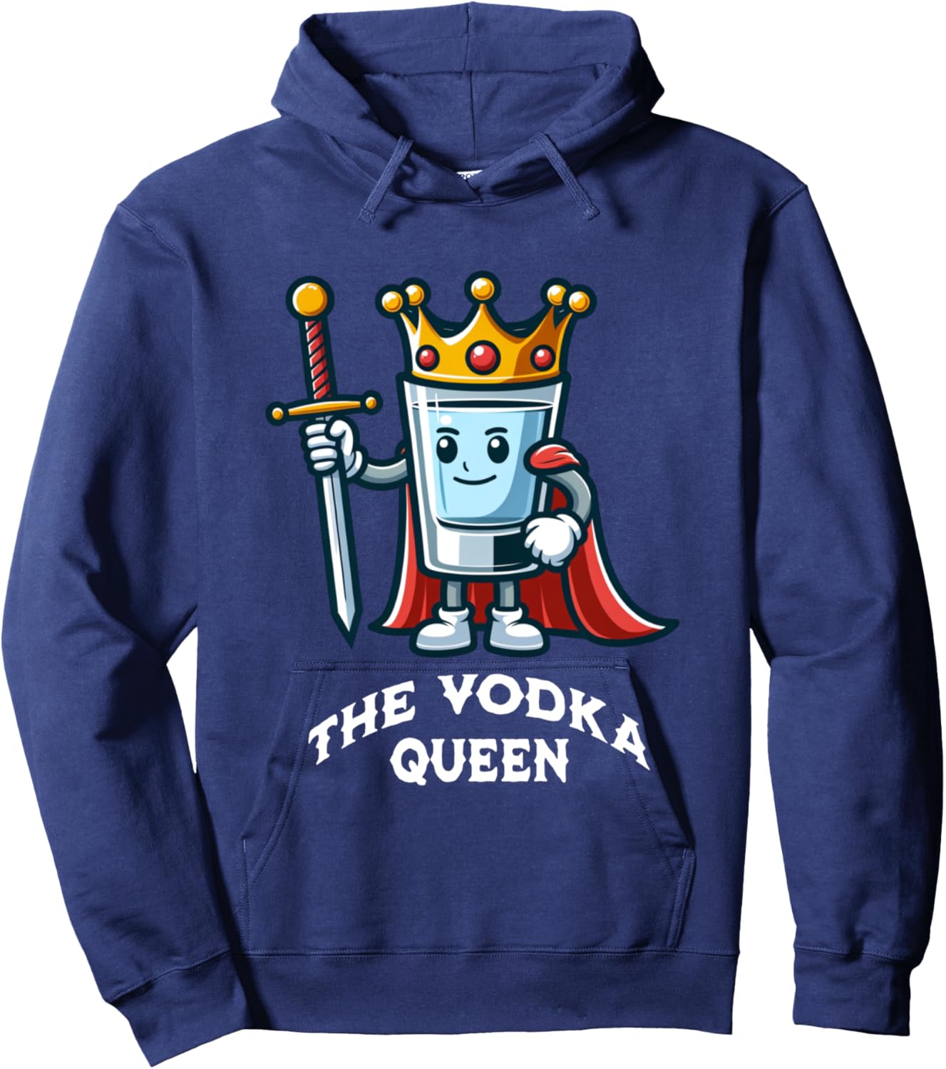 The Vodka Queen Funny Drinking Vodka Lover Bartender Hoodie - Hoodie | Navy