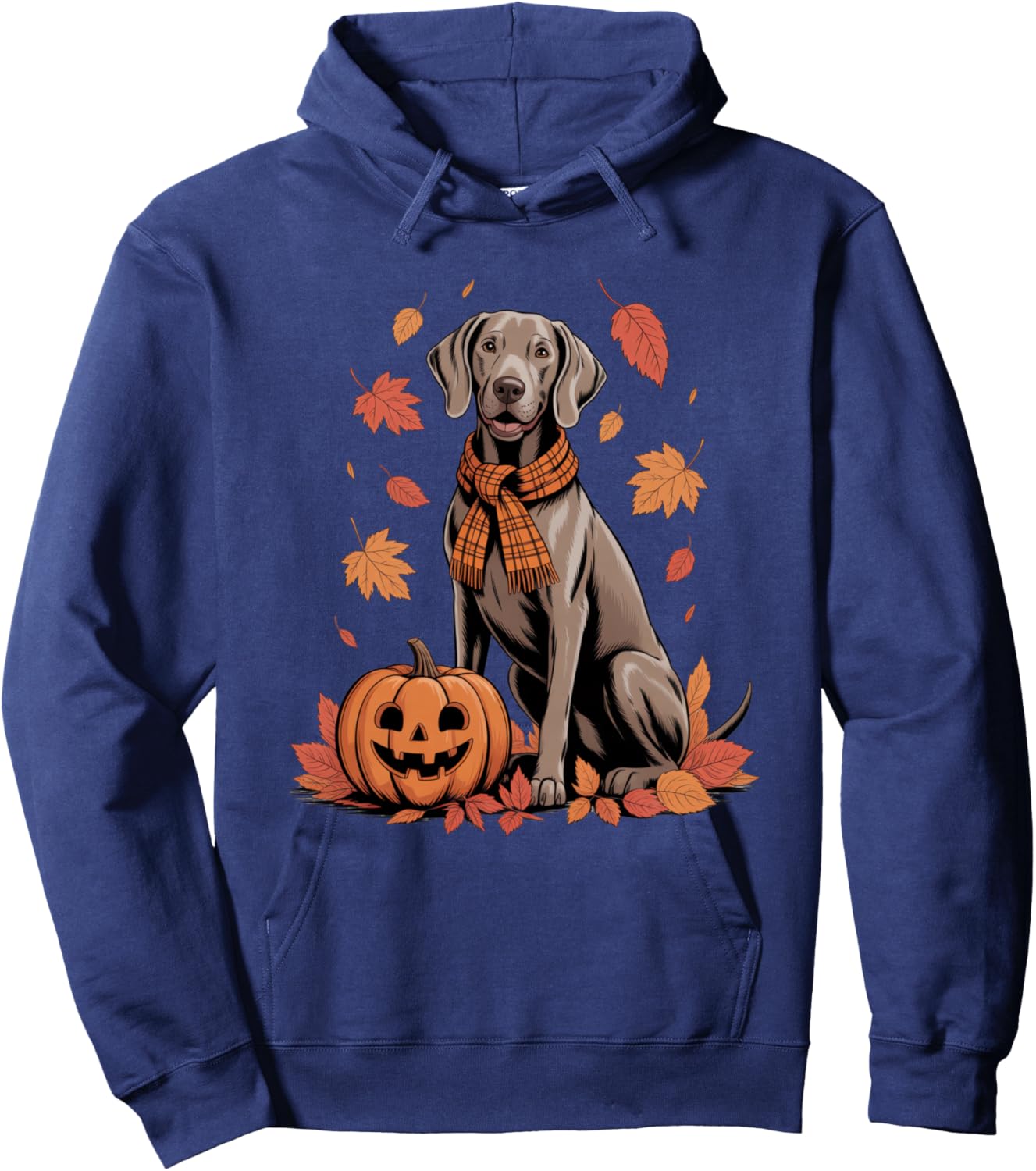 Weimaraner Dog Lover Pumpkin Fall Autumn Thanksgiving Hoodie - Hoodie | Navy