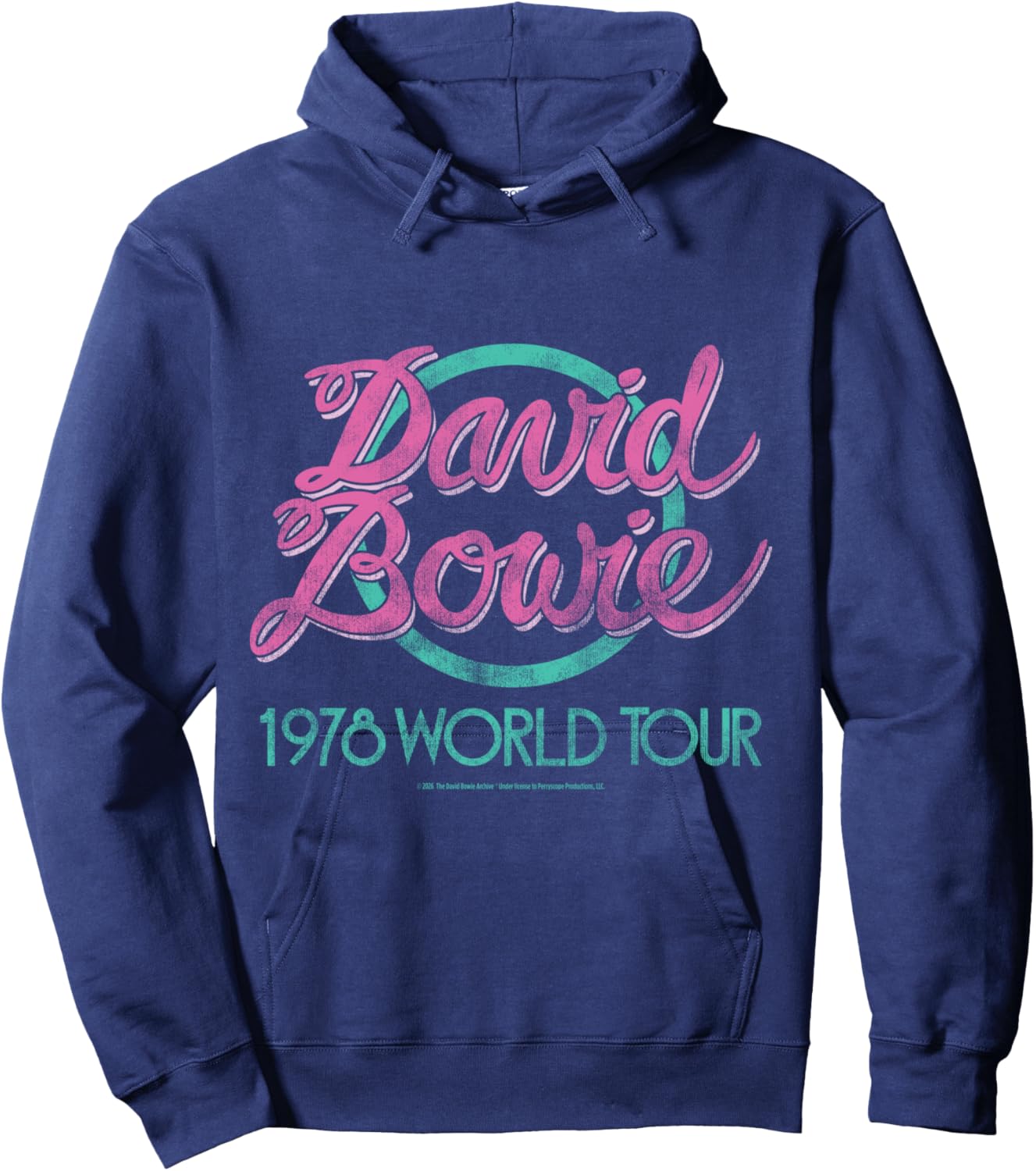 Officielle David Bowie 1978 World Tour Vintage Logo Art Manche Longue Hoodie - Hoodie | Navy