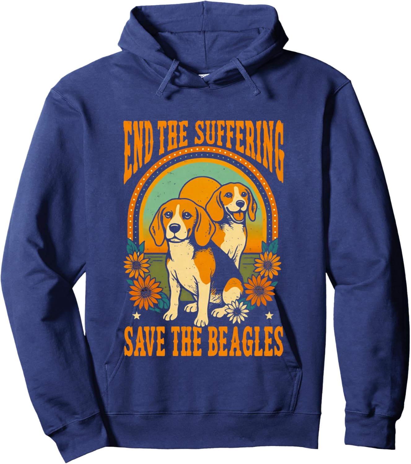 End The Suffering Save The Beagles Dog Hoodie - Hoodie | Navy