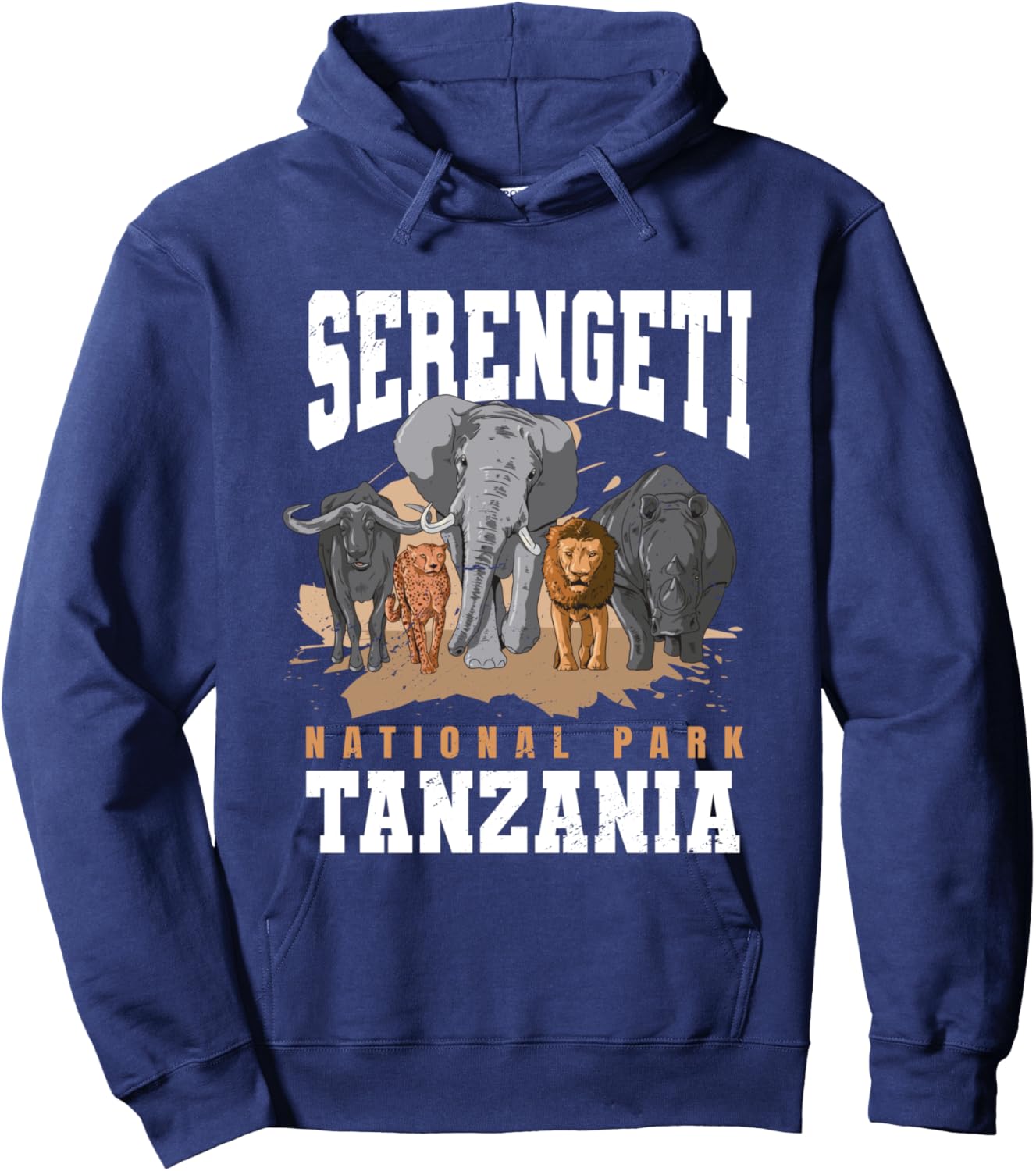 Serengeti National Park Tanzania Safari Animals Big 5 Africa Hoodie - Hoodie | Navy