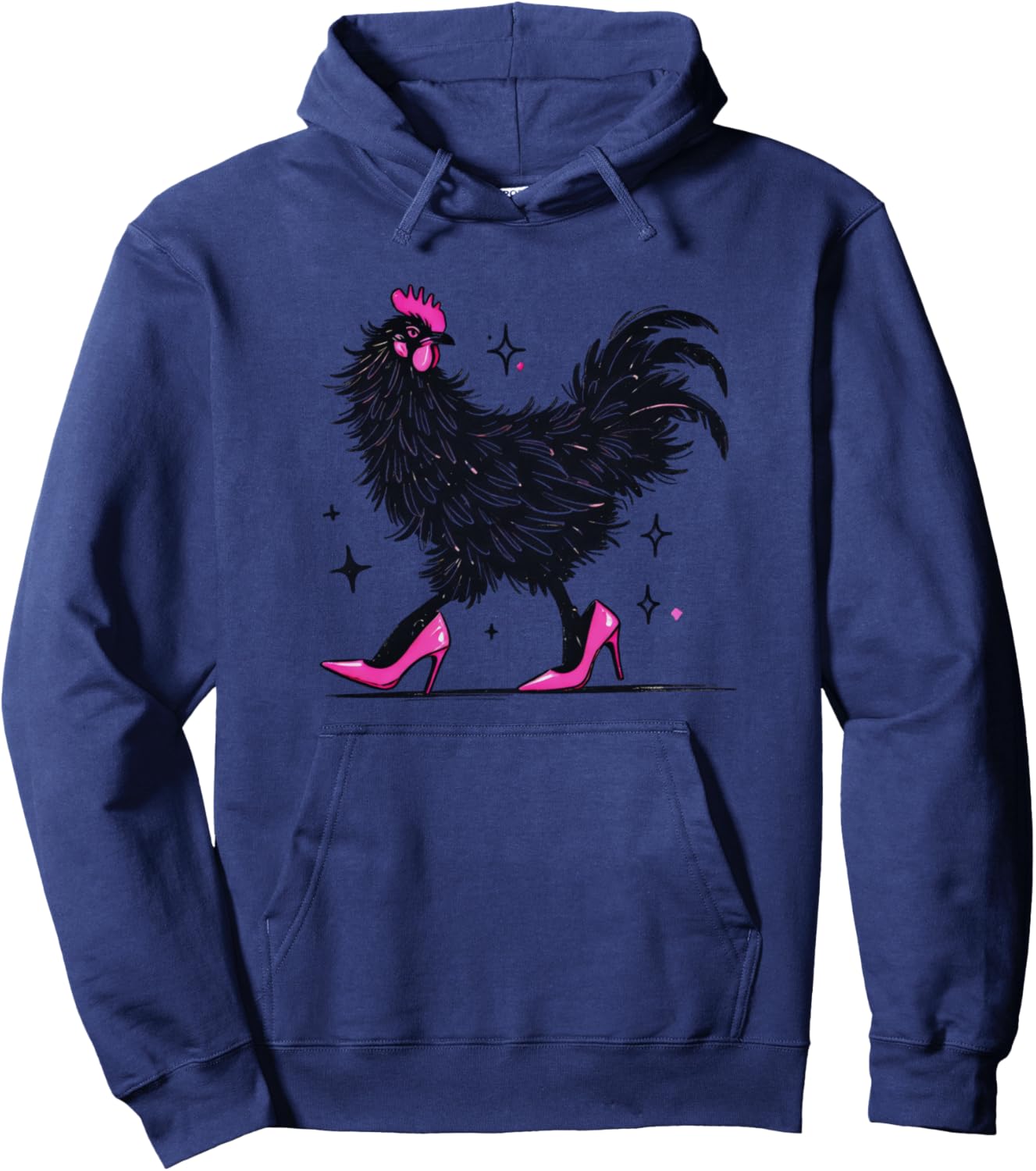 Funny Chicken In Pink Heels Color Hoodie - Hoodie | Navy