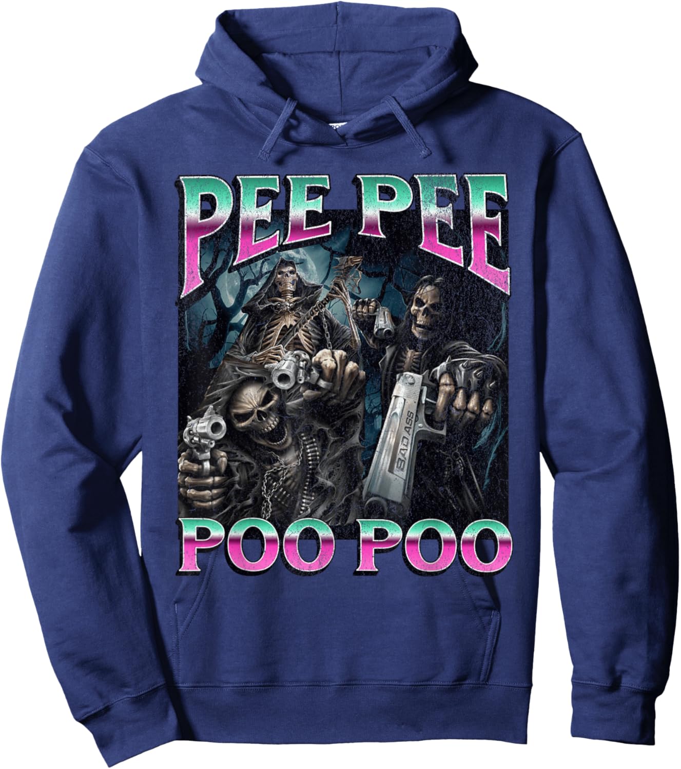 PeePee PooPoo Funny Hard Skeleton Meme Bootleg Hoodie - Hoodie | Navy