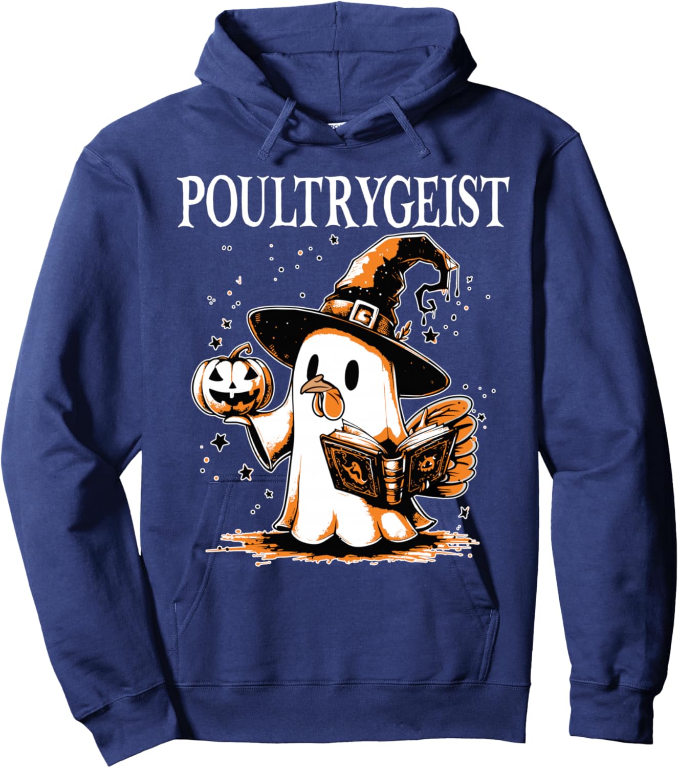 Poultrygeist Funny Halloween Chicken Ghost Costume Hoodie - Hoodie | Navy