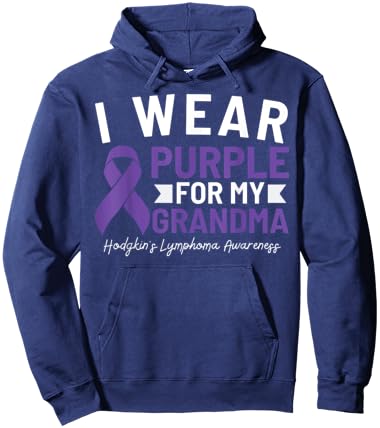 I Wear Purple For My Grandma Hodgkin's Lymphoma Awareness Hoodie - Hoodie | Navy