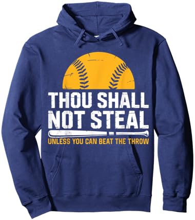 Funny Catcher Softball Lover, Thou Shall Not Steal, Humor Hoodie - Hoodie | Navy