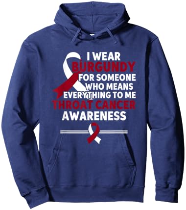 Throat Cancer Awareness I Wear Burgundy Throat Cancer Hoodie - Hoodie | Navy