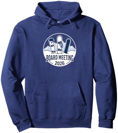 Board Meeting 2026 Funny Snowboarding Winter Sports Design Hoodie - Hoodie | Navy