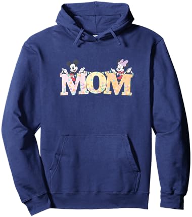 Disney Mom Mickey & Minnie Pastel Letters Family Disney Trip Hoodie - Hoodie | Navy