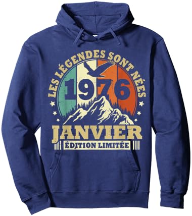 Legends Are Born in January 1976 Birthday 50 Years Hoodie - Hoodie | Navy