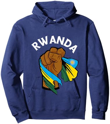 Rwandan Pride Power Handfist Rwanda Flag Rwandan Roots Hoodie - Hoodie | Navy