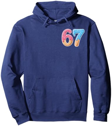 67 Six Seven 6 7 Meme Ice Cream Drip Vibrant Hoodie - Hoodie | Navy
